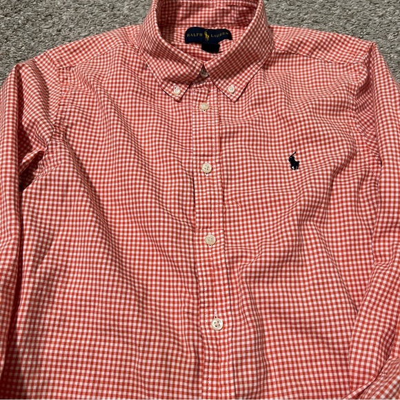 Polo by Ralph Lauren Gingham Button-Down Kids Shirt Size Large 14 / 16 - Picture 2 of 9